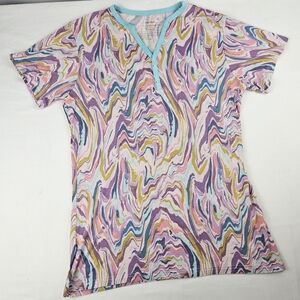 Little Sleepies Bamboo Swirl Womens X-small Pajama Top Pink Purple